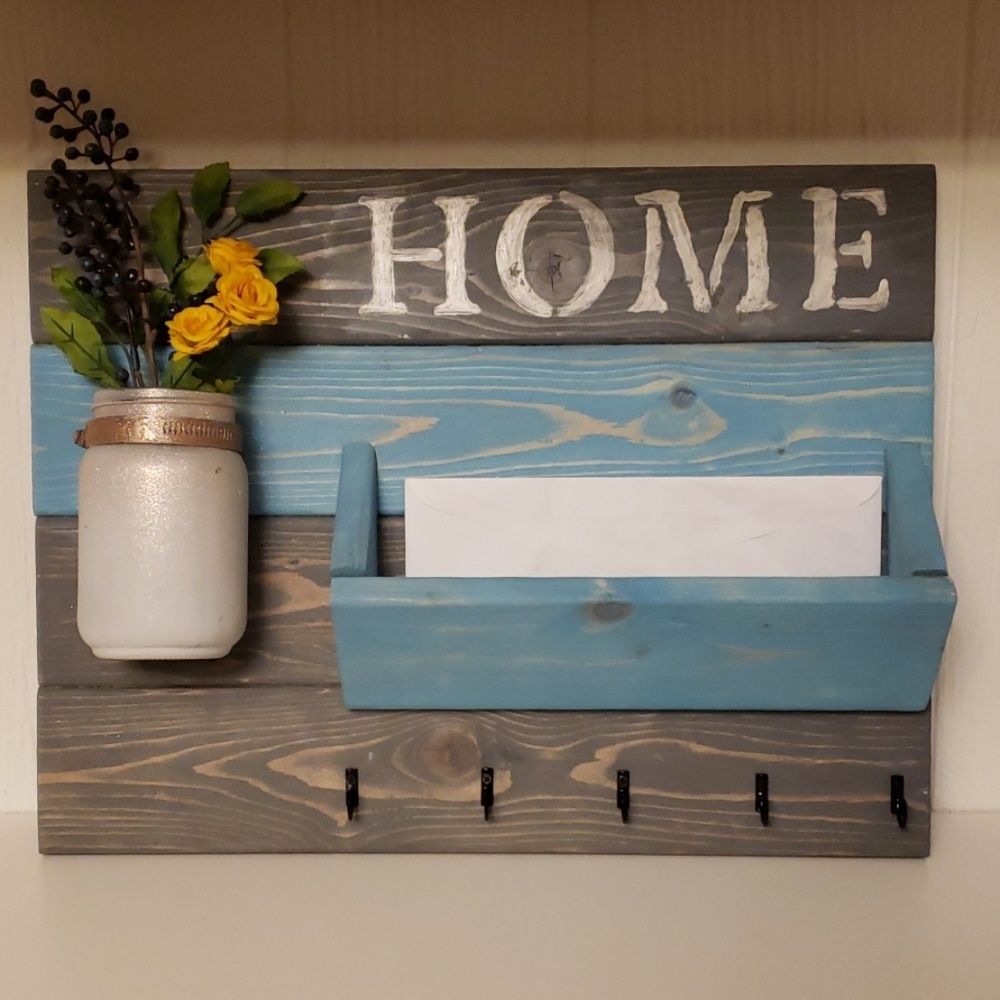 Mail, key, and flower holder